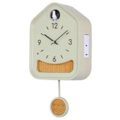 DODEKA Cuckoo Clock White Bird Polyresin Modern Design Rattan Decoration Hourly Chime Pendulum for photo DODEKA Cuckoo Clock White Bird Polyresin Modern Design Rattan Decoration Hourly Chime Pendulum for
