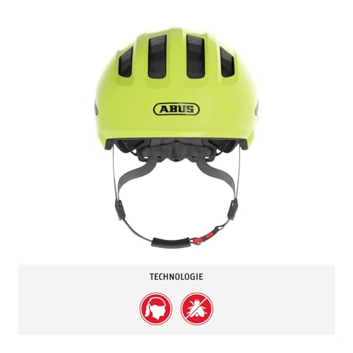 ABUS Kinderhelm Smiley 3.0 - Fahrradhelm mit tiefer Passform, kindergerechten Designs & Platz für einen Zopf - für Mädchen und Jungs - Gelb… – Ansicht 2