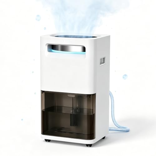 RUODATONLY Dehumidifier for Basement 80L/Day, Dehumidifier for Home Up to 2150 Sq.Ft., 45dB Quiet, 4L Tank, Auto Shut-Off, Continuous Drainage, 3-Color Humidity Indicator for Home Use
