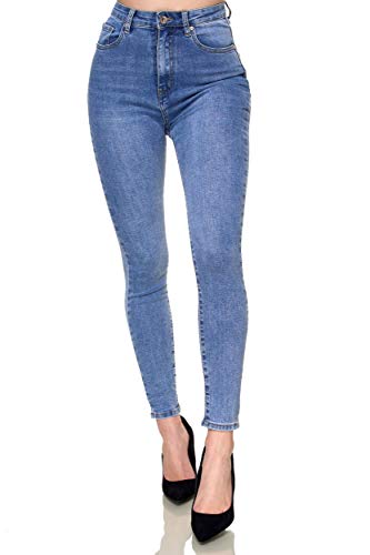Preisvergleich Produktbild Elara Super High Waist Damen Hose Chunkyrayan EL12D2 Blau 48 (4XL)