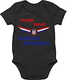 Shirtracer Fussball WM 2022 Fanartikel Baby - Meine erste WM Kroatien kroatisch - 12/18 Monate - Schwarz - kroatische Fanartikel - BZ10 - Baby Body Kurzarm für Jungen und Mädchen