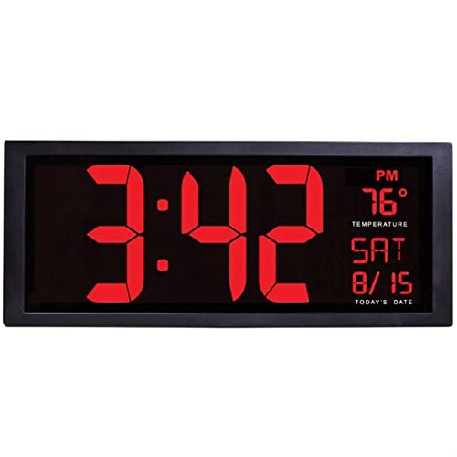 Reloj digital grande con temporizador y temperatura interior miniatura 1