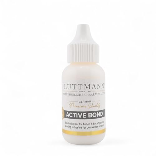 LUTTMANN® Active Bond 38 ml - El pegamento profesional de máxima fijación para pelucas de encaje, tupés, sistemas capilares y postizos - dermatológicamente testado