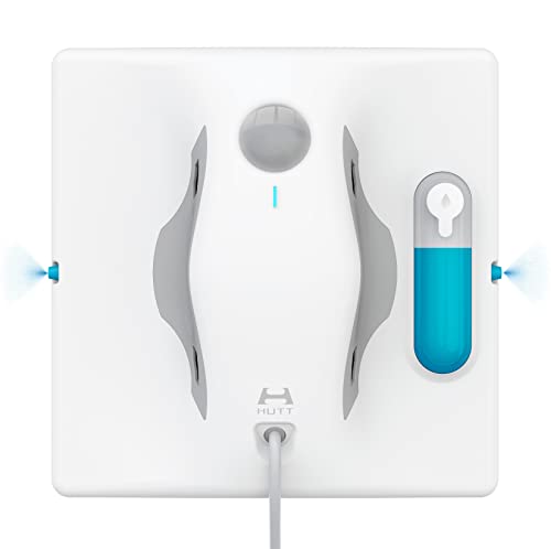Hutt W8 robot limpiacristales y mopa para azulejos, espejos, etc.(3800Pa de potencia, sistema de riego doble, depósito 80ml, auto planificación, sensores láser, 6,3m cable de energía, control remoto)