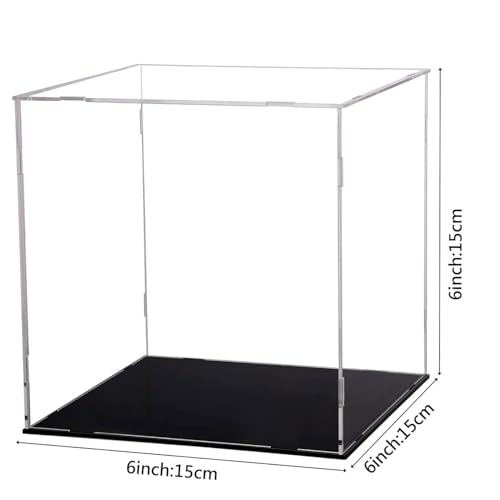 Image of Design Acrylic Transparent Rectangular Storage Box Self Assemble Collectibles Box Alternative Glass Case for Display Action Figure Toys 2 Pack (6x6x6 inch; 15x15x15 cm)