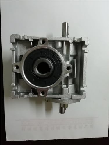 Reductor engranaje helicoidal 90 grados NRV030-VS con eje entrada doble 9 mm relación 7.5 a 1 3