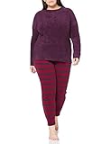 frottee schlafanzug kinder lidl langer Schlafanzug für Damen mit pflaumefarbenem Shirt und geringelter Hose in Cranberry und Pflaume aus der SCHIESSER-Kollektion 