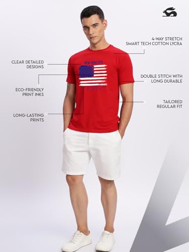 Image of ADRO Men's 100% Cotton Regular Fit T-Shirt