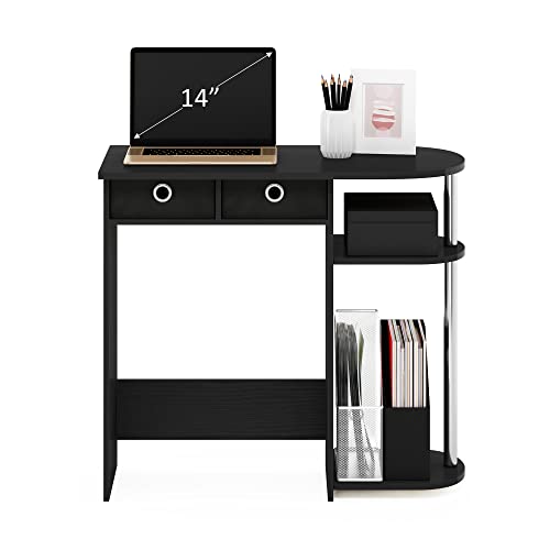 Image of Furinno Go Green Desk, 31.5 inch Wide Gaming Desk with 2 Side Shelves and Storage Bins, Computer Desk, Office Desk for Home Office, Study Room, Dorm, Bedroom, Americano