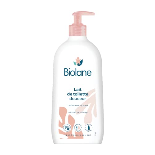 BIOLANE - Lait de toilette 750ml - Bébé - Nouveau Packaging - Nettoie Visage, Corps et Siège - Sans Rinçage - Doux et Apaisant - 99% d'origine naturelle - Fabriqué en France