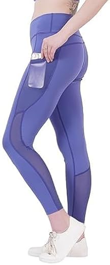 Purple Fit Tyla Blue Women's Sports Leggings I Stretch Fit High Rise Track Pant for Gym, Yoga, Running I Sweat-Wicking, Br...