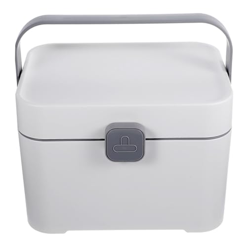 minkissy 雑貨収納ボックス 保存容器 旅行用食品容器 医療キット 事務用品の保管 の容器 実用的な収納ホルダー 携帯 収納ケース プラスチック製の収納箱 Pp 白い