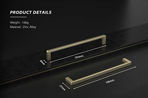 Image of 10PCS 192mm Cabinet Wardrobe Handles with Screws Zinc Alloy Kitchen Cupboard Handle Pull Handle Door Handle Set for Kitchen Drawer Bedroom Furniture (10, 192mm)