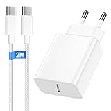 30W Chargeur Rapide pour iPhone 17/17 16 Pro/17 16 Pro Max/15 Plus/15 Pro/15 Pro Max/i Pad Mini/i Pad Air, Chargeur USB C Rapide Prise Adaptateur Secteur USB C et Nylon Tressé Câble vers Usbc 2M