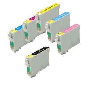 6 Pack Ink Cartridges for Stylus Photo 1400 (T079- BK, C, M, Y, LC, LM)