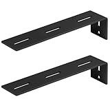 OTTFF 2 Pack 13-1/4' x 3' Black Awning Brackets Ceiling Roof Rack for Vehicle Car Truck Accessories, Universal L Mounting Bracket, Carbon Steel