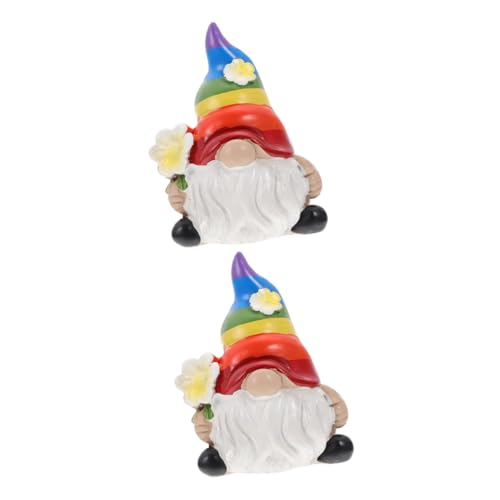 PRETYZOOM 2piezas Estatuas De Arcoíris para Jardín Decoración De De Jardín Divertidos para Manualidades De