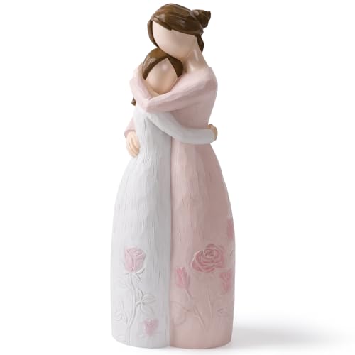 Figurine mère et fille câlin en résine, le cadeau idéal pour la fête des mères