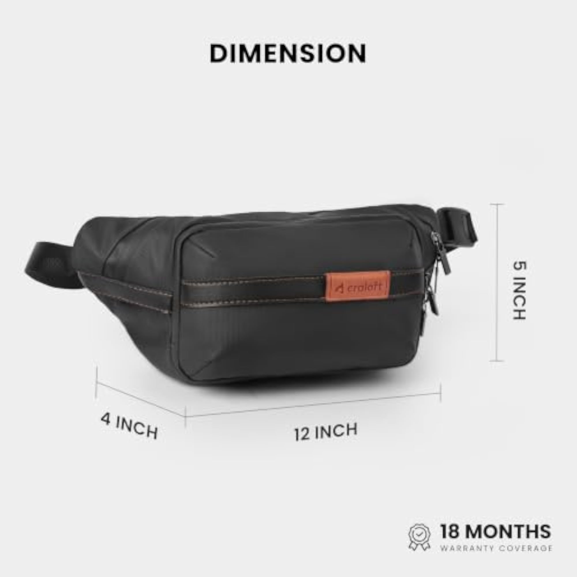 Water-Resistant Waist Bag for Men with 4 Pockets