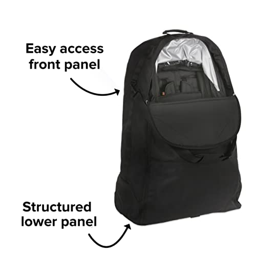Image of Diono Quantum Stroller Travel Bag, Heavy Duty Stroller Cover for Gate Check Luggage, Airplane Friendly with Wheels, Padded Easy Carry Strap