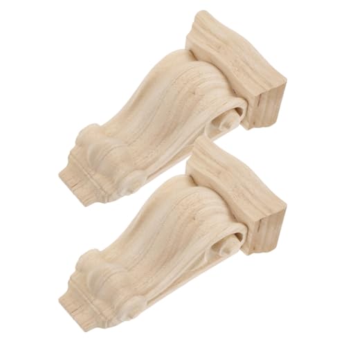 Ménsulas decorativas estilo europeo madera caqui juego de 2 piezas