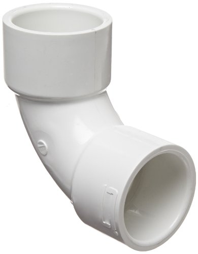 Spears 406-S Series PVC Pipe Fitting, 90 Degree Sweep Elbow, Schedule 40, 1-1/2" Socket
