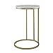 Walker Edison Ophelia Contemporary Metal and Glass Round C Accent Table, 16 Inch, Marble and Gold