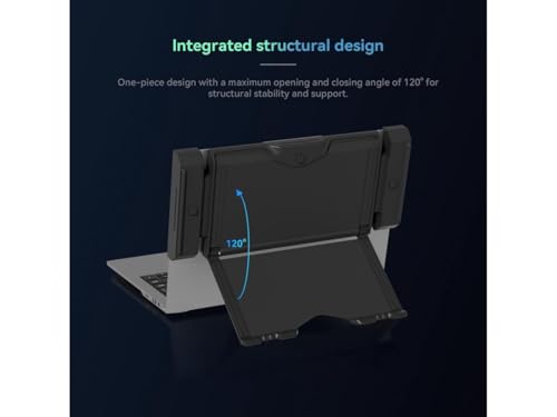 Image of JIMTAB Portable Monitor 13.3 Triple Screen Extender with Build-in Stand, 1920 * 1200 IPS 16:10 Monitors, Built-in Monitor Holder RJ45 / USB 3.0 /Type-C Plug and Play Display for Laptop 13-16 Inch