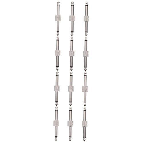 JOINPAYA 12 Stk Audio- Effektpedal-adapter Koppler Für Gitarren-effektpedale Pedal-patchkabel Adapter Für Gitarreneffektpedale Gitarrenpedale Vernickeltes Kupfer Silver