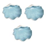 HOMSFOU 3 Piezas De Decoración De Cuenco De Concha Plato De Aperitivo De Cerámica Decoración De Concha De Cerámica Plato De Joyería De Cerámica Soporte De Retenedor Cuenco De Concha