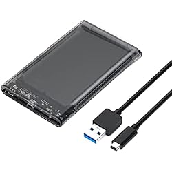 DSOUWEH Estuche HDD USB3.0 Tipo-C SSD Externo Estado sólido Mecánico Caja de Disco Duro móvil Dispositivo móvil de 2.5 Pulgadas, Gris, USB 2.0
