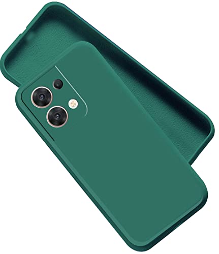 Image of A rtistque Liquid TPU Silicone Matte Shockproof Flexible with Camera Protection Soft Back Cover Case for Oppo Reno 8 5G - Green