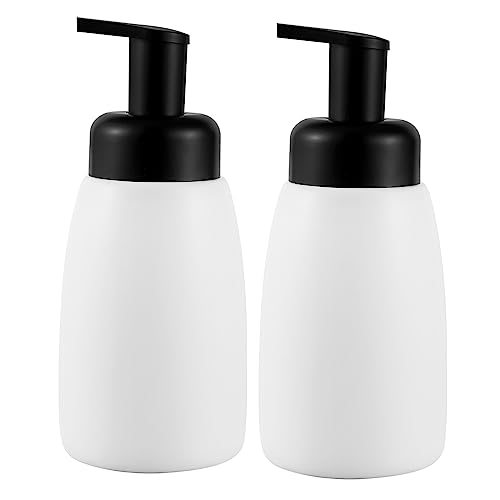 Image of UUJOLY Foaming Hand Soap Dispenser, Ceramic Jar, White, 2 Pack