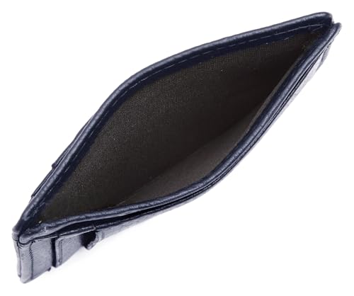 Image of WildHorn Leather Card Holder for Men & Women (Navy Blue)
