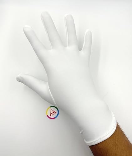 Image of Aone Premium Microfiber Lint Free White Hand Gloves 1 Pair Anti-Smear /Anti-Fingerprint for Quality Check /Scratch-free Handling for Jewellery /Diamond /Gemstone, Watch Boutique, Sun & Dust Protection