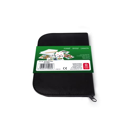 ASS 22570064 Rommé Kartenspiel 2 x 55 Karten im Format 59 x 91 mm + Bleistift + Block + Regelheft, im edlen Kunstleder-Etui auch für Canasta und Bridge geeignet, ab 10 Jahren – Bild 4
