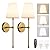 HOXIYA DIMMABLE Battery Operated Wall Sconces Set of 2, Rechargeable Wireless Gold Wall Lighting with Remote Control, Farmhouse Wall Lamp with Detachable Charging Light Bulb for Indoor Bedroom Brass