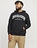 JACK & JONES Mens Jjecaleb Varsity Noos Pls Hooded Sweatshirt, Black, 3XL UK #2