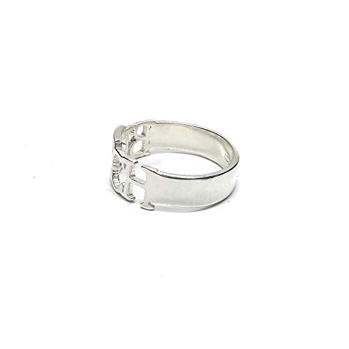Bague BITCH en argent 925 massif poinçonné anneau ajustable tendance pour femme - 4