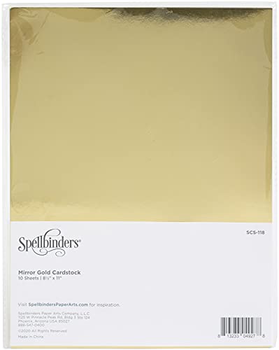 SPELLBINDERS PAPERCRAFTS, INC Mirror Gold Spellbinders Color Essentials Cardstock 8.5