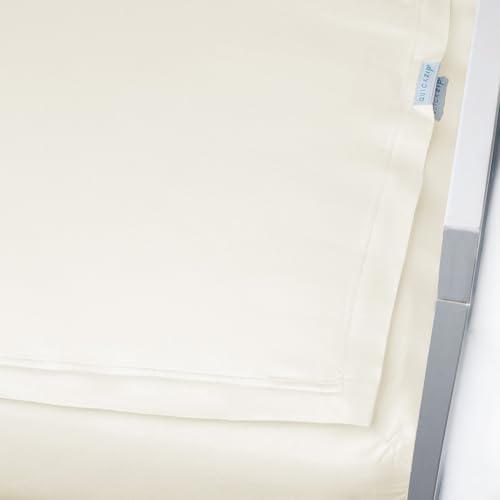 Image of QuickZip Crib Sheet Set - Faster, Safer, Easier Baby Crib Sheets - Includes 1 Wraparound Base & 1 Zip-On Crib Sheet - Ivory 100% Cotton - Fits All Standard Crib Mattresses
