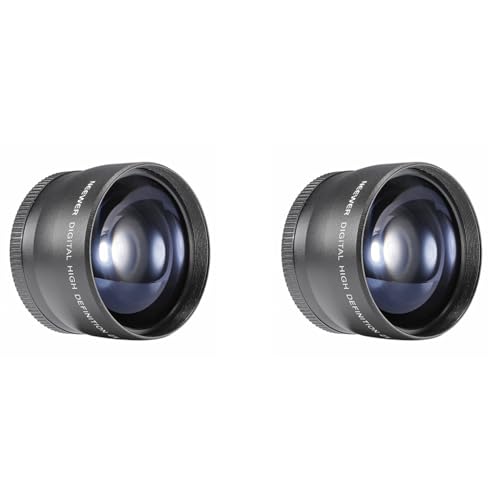 SAROAD 2piezas 58Mm 2X Teleobjetivo Teleobjetivo Teleconvertidor para 18-55Mm