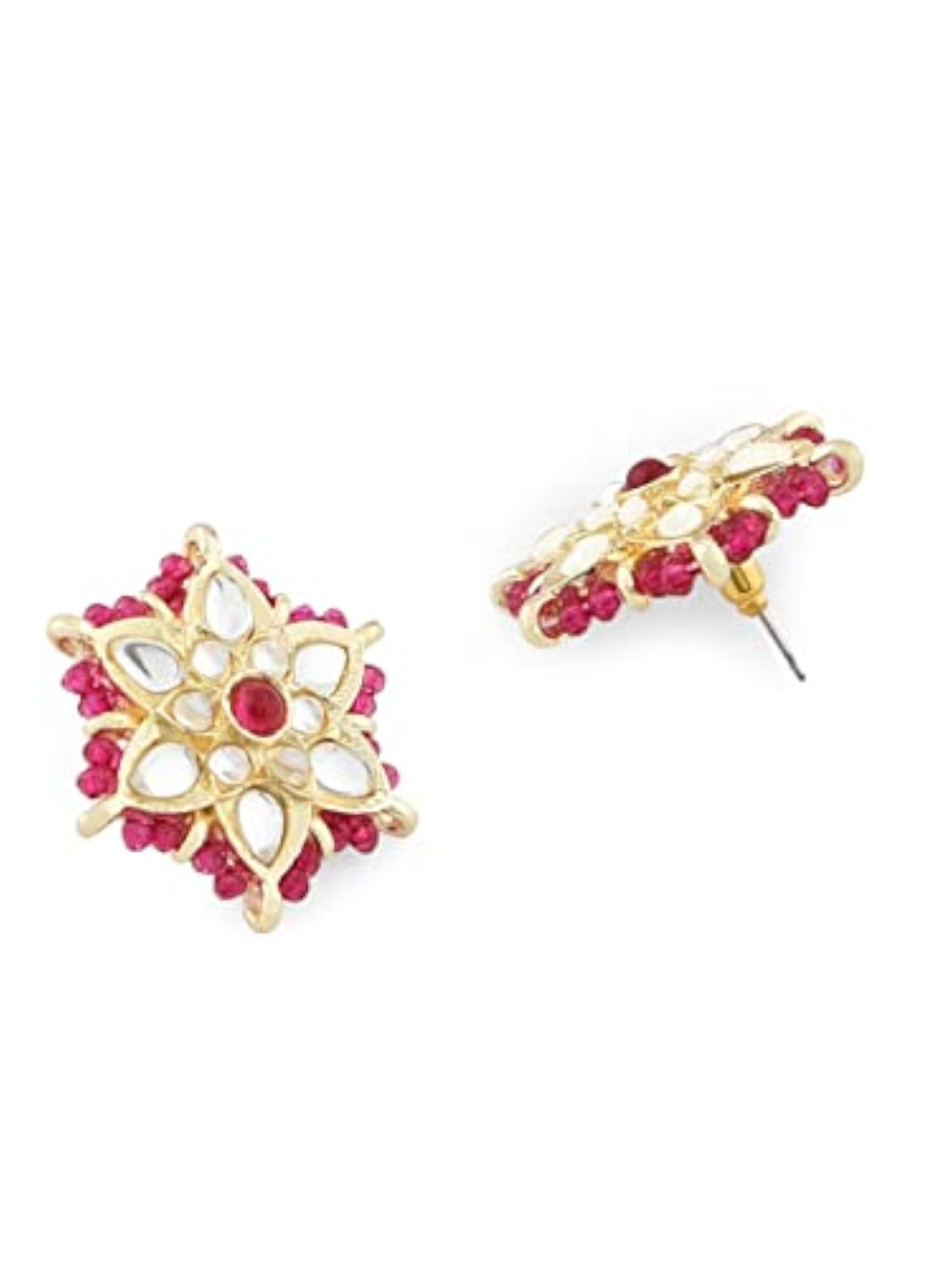 Crystal Beaded Ethnic Kundan Choker Necklace Earring & Ring Set