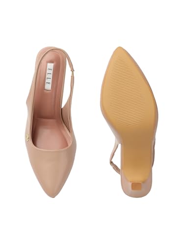Image of ELLE Women Stylish and elegant Slingback Kitten Heel Mule Sandal