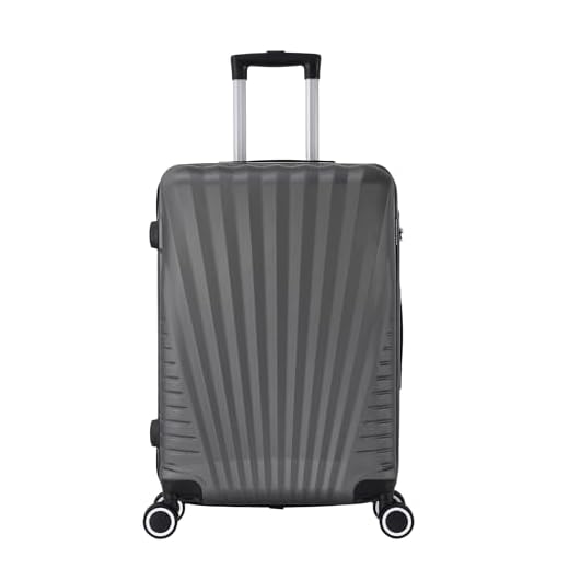 TROLLEY ADC - Valise Cabine 55x34x23 - Rigide, Légère 2,5 Kg - 39 litres - 4 Doubles Roues Silencieuses - Maniable, Pratique et Étanche - Collection Elegance - Gris Anthracite