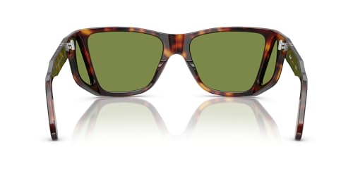 Persol PO0009 Square Sunglasses, Havana/Green, 57 mm4