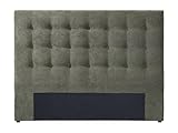 Tête de lit Polyester Vert Vente-unique - Tête de lit capitonnée 160 cm - Tissu - Vert Olive - Francesco