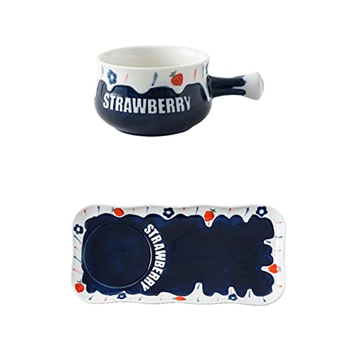 Ciotola for cereali, scodella for zuppa, scodella for il tè, set for la colazione con manico, piatto in ceramica da 23 once Ciotole for zuppa di cipolle francesi Set di stoviglie individuali for zuppa