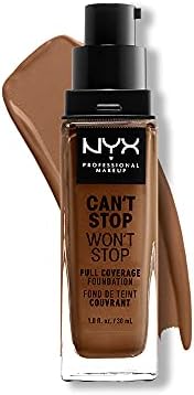 NYX Professional Makeup Can't Stop Won't Stop Full Coverage Foundation podkład do twarzy w płynie, kremowy, trwały, łatwe rozprowadzenie,1.3 Light Porcelain, 30 ml