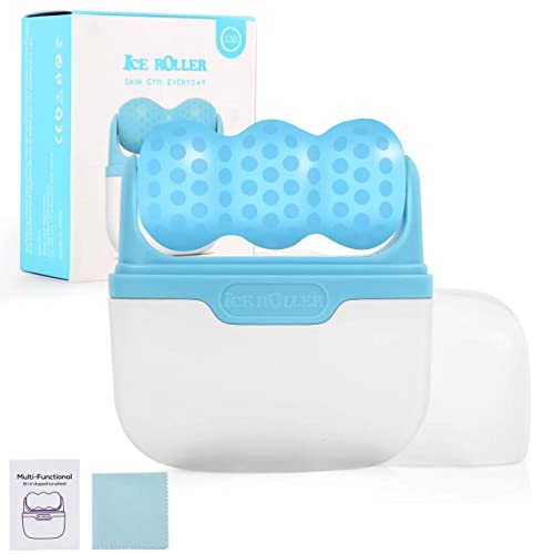2022 New Version Ice Roller S30, Two Rollers Heads for Facial and Whole Body Massage, Face Roller Skin Care Tool Cold Therapy Migraine Relief and Blood Circulation (Blue)